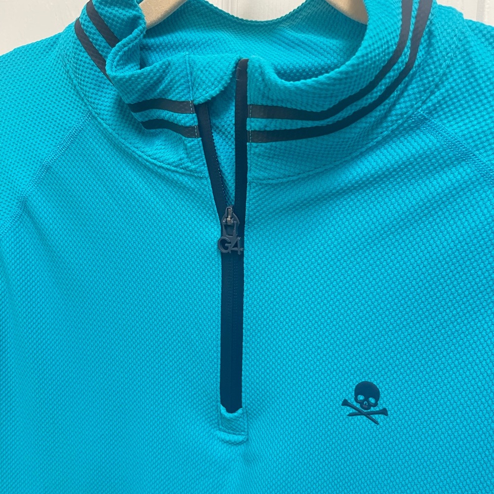 G/FORE Turquoise Quarter Zip Pullover - Picture 3 of 12